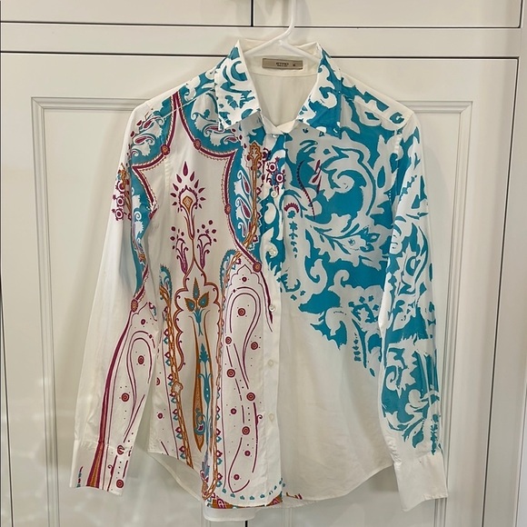 Etro Other - ETRO Made in Italy Turquoise/Magenta White Blouse. GORGEOUS!! Like New!  Size 42